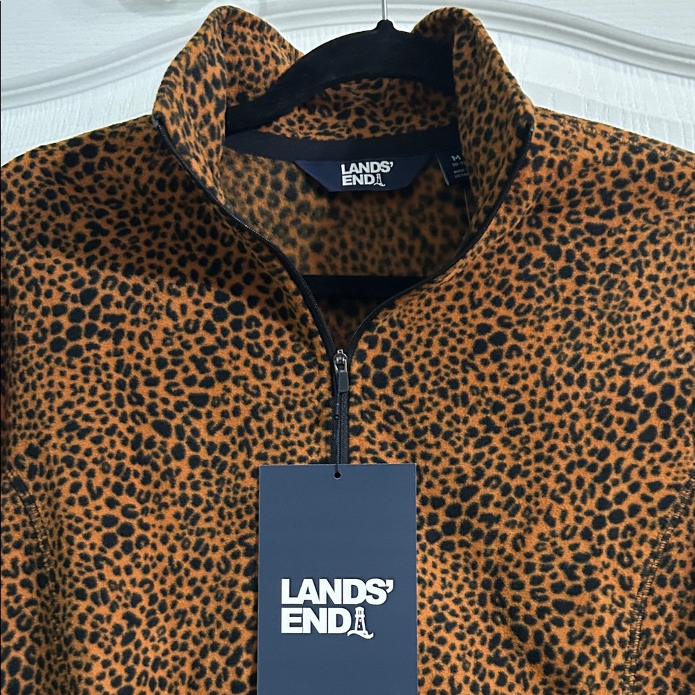 Lands' End Women's Brown Leopard Print Sweatshirt - Picture 2 of 9